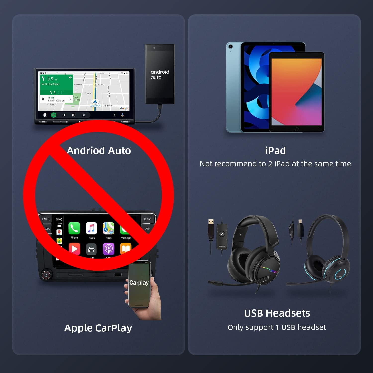 USB 1 to 4 Splitter, ANDTOBO USB 2.0 a Male to 4 USB Female Jack Y Splitter Hub Power Cord Extension Adapter Cable, Black image number 3