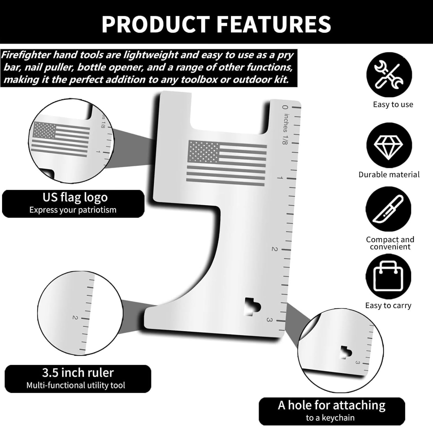 CPLIKE 2 Pack Multitool, Firefighter Hand Tools, Stainless Steel image number 2