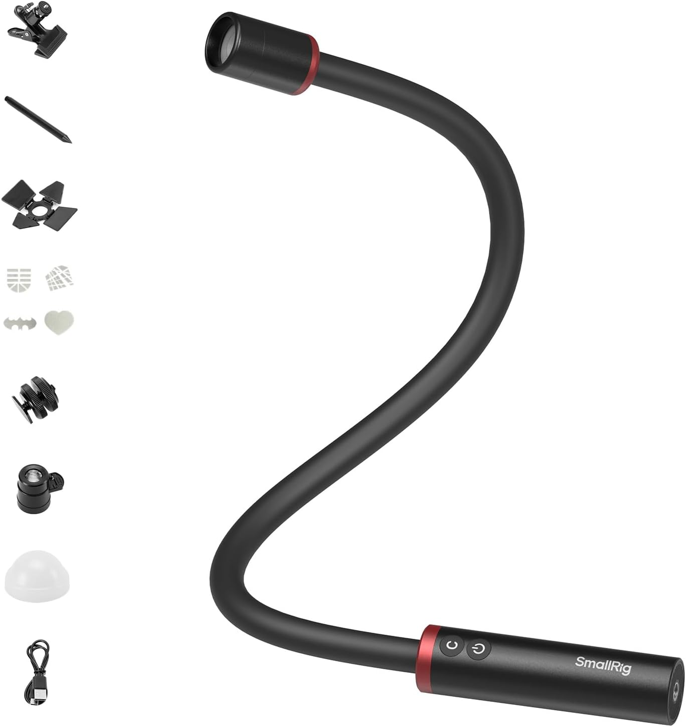 Smallrig RM 03 Macro Photography LED Beny Light, Adjustable Beam Angle, 5 Colors CRI 95 TLCI 92, Macro Arm Light for Camera with Cold Shoe Adapter, Clamp, Diffuser, Barndoor, IP54 Waterproof - 5480 image number 1