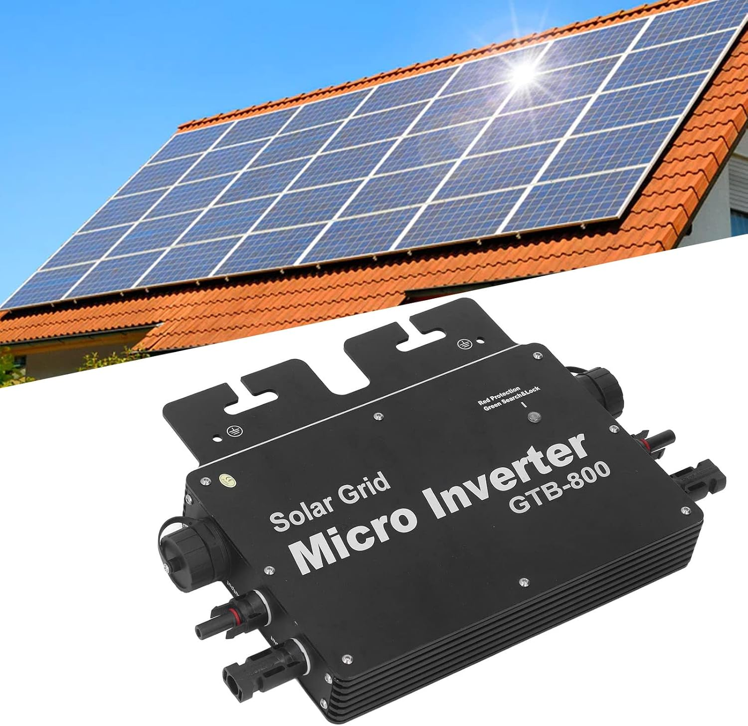 Marhynchus 800W Solar Inverter Wifi Control Automatic Identification Power Inverters DC to AC 120V Solar Grid Tie Micro (AU Plug) - Silver image number 5