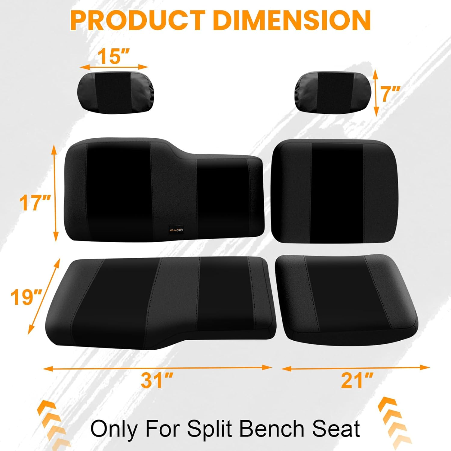 MDPROMCP Ranger XP 1000 Seat Cover, Split Back Ranger Seat Covers Compatible with 2018 2019 2020 2021 2022 2023 2024 2025 Polaris Ranger XP 1000, 2020 2021 2022 Ranger 1000 Black image number 5