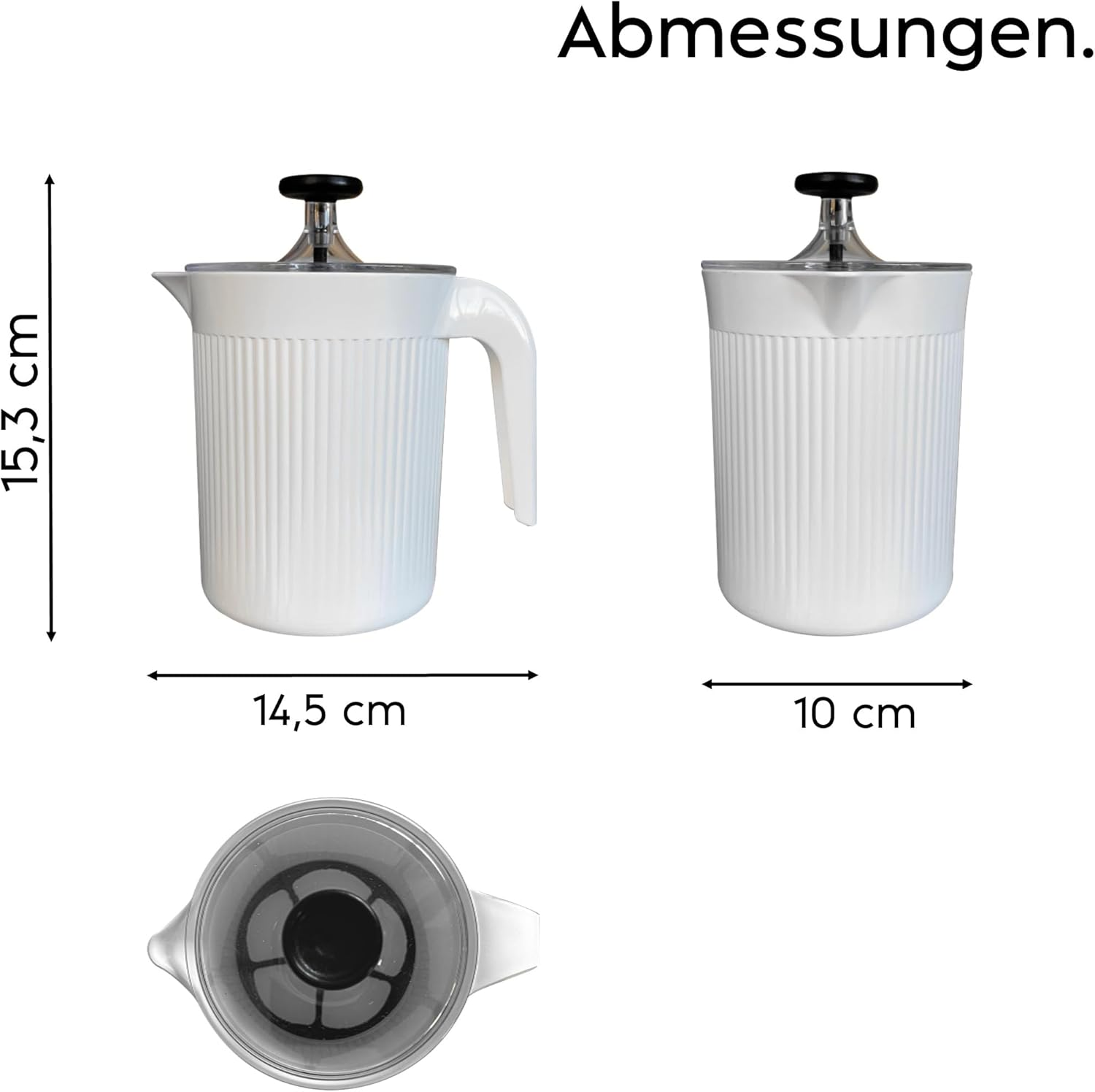 Snips, Cremix Milk Frother, Hand Milk Frother for Cappuccino, Hand Milk Foam, Colour &lrm; White 0.50 L, 10 X 14.5 X 15.3 Cm, Made in Italy image number 2