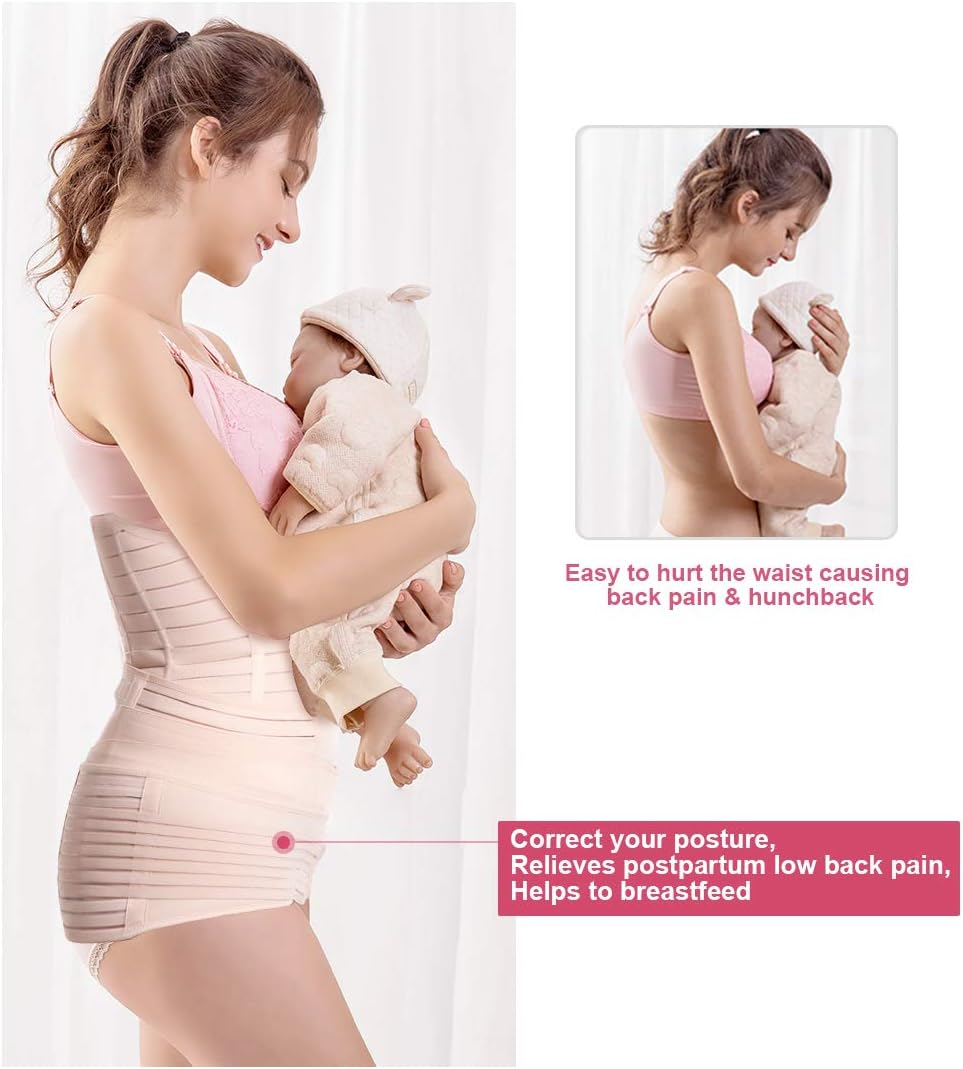 XJCKING 3 in 1 Postpartum Belly Support Recovery Band Wrap - Waist/Pelvis Belt Girdle Body Shaper Postnatal Shapewear image number 2