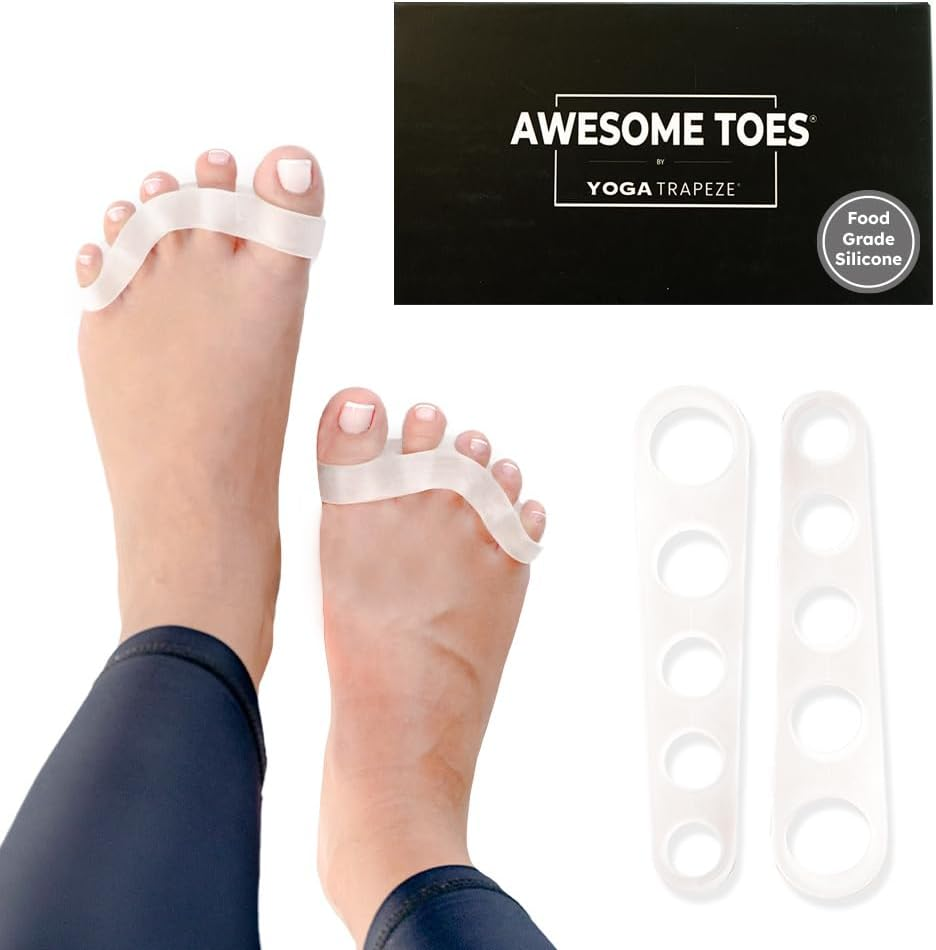 Yoga Trapeze Natural Toe Spacers & Separators, Fast Pain Relief from Hammertoe & Bunions | Food Grade Silicone Toe Stretchers Used for Walking, Running & Yoga Practice | Medium image number 1