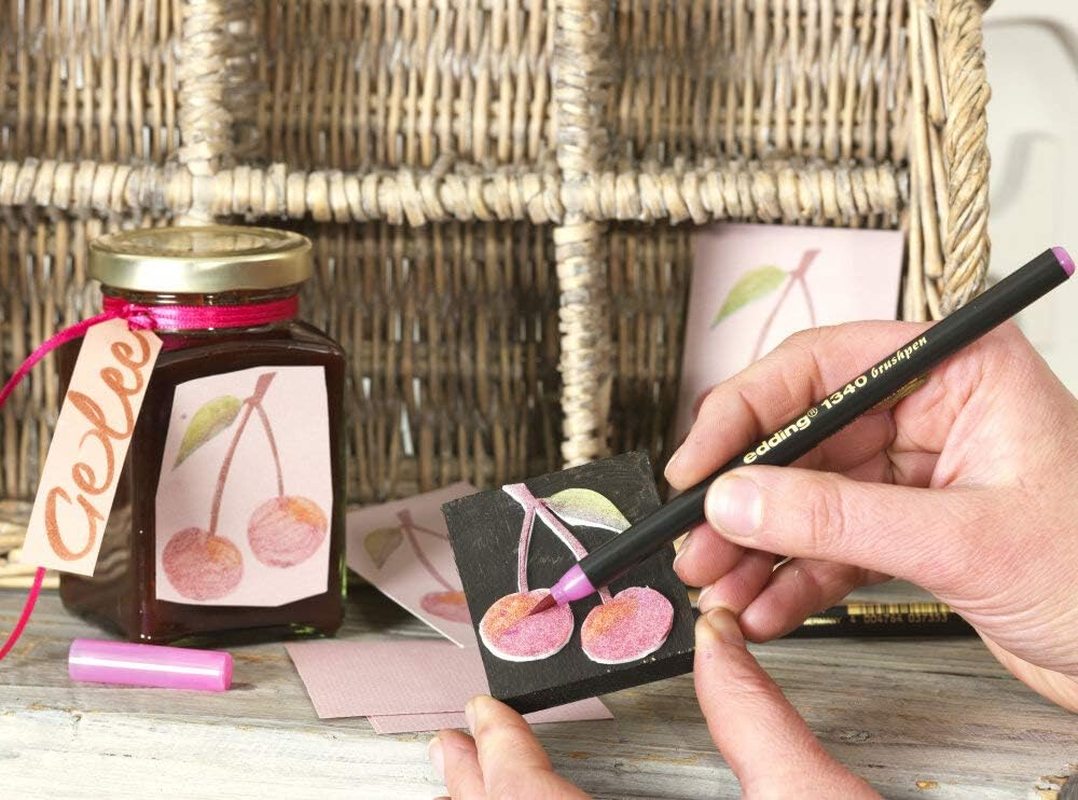 Edding 1340 Brush Pen - Honeydew Melon - 10 Pens - Flexible Brush Tip - Felt Pen for Painting, Writing and Drawing - Bullet Journals, Hand Lettering, Mandalas, Calligraphy - 03: 10 Pens - Blue image number 2