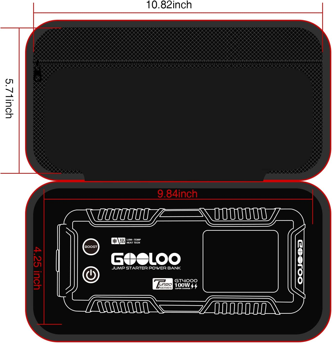 GOOLOO Eva Protection Case for GT3000 GT4000 GT4000S 12V Gooloo Jump Starters,Portable Hard Storage Case Car Tool Gadgets Carry Bag image number 2