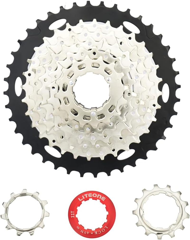 LITEONE 8 Speed Cassette 11-42T 11-40T MTB Cassette 8 Speed Fit for Mountain Bike, Road Bicycle, MTB, BMX, SRAM, Shimano