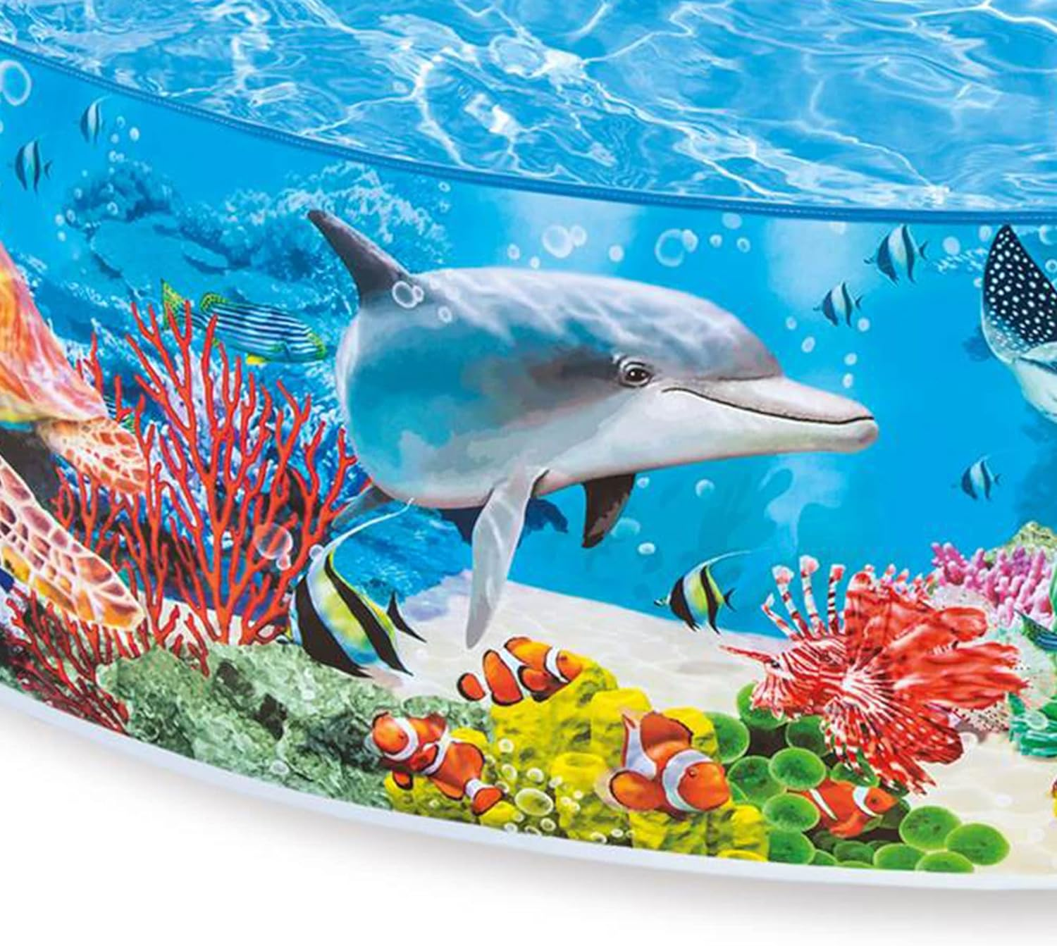 Intex Deep Sea Blue 8 Feet X 18 Inch Snapset Instant round Plastic above Ground Swimming Kiddie Pool for Ages 3 Years and Up, Blue image number 1