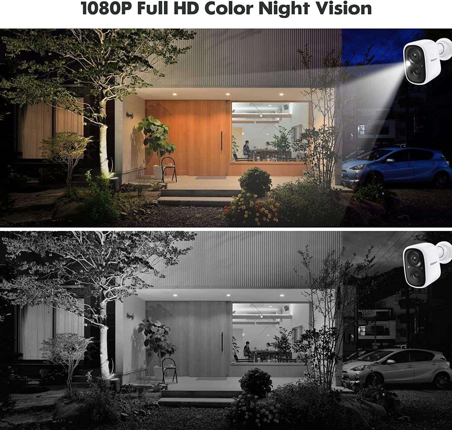 TMEZON 1080P Indoor/Outdoor Security Wireless Camera,Rechargeable Battery/Solar Powered for Home Surveillance, PIR Motion Detection, Stunning Night Vision, Smart Home Supported,Without Solar Panel image number 5