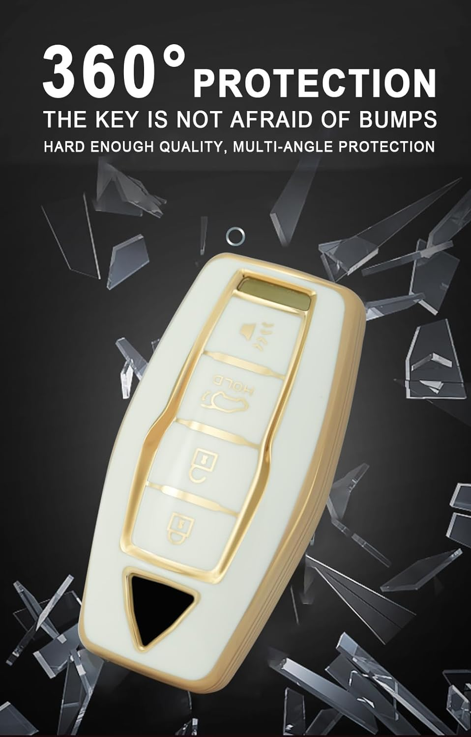 Ontto TPU Car Key Fob Cover Fit for Mitsubishi Outlander 2022 2023 Keyless Entry Smart Key Case Remote Key Holder Keyring Key Shell Bag Keychain Protection Auto Accessories 4 Buttons Black