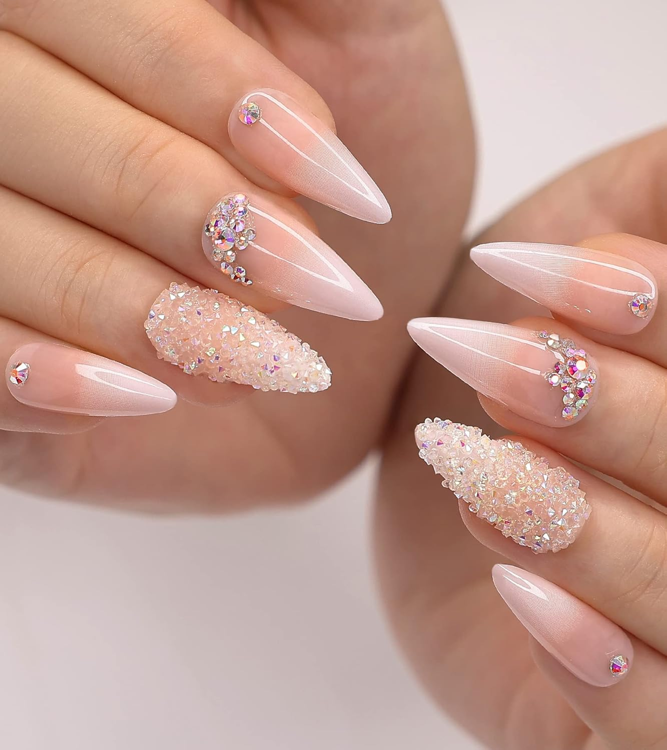 Morily 24Pcs Fake Nails Matte Pure Color Medium Long Stiletto Almond Press on Nail False Tips Artificial Finger Manicure for Women (Wine Red)