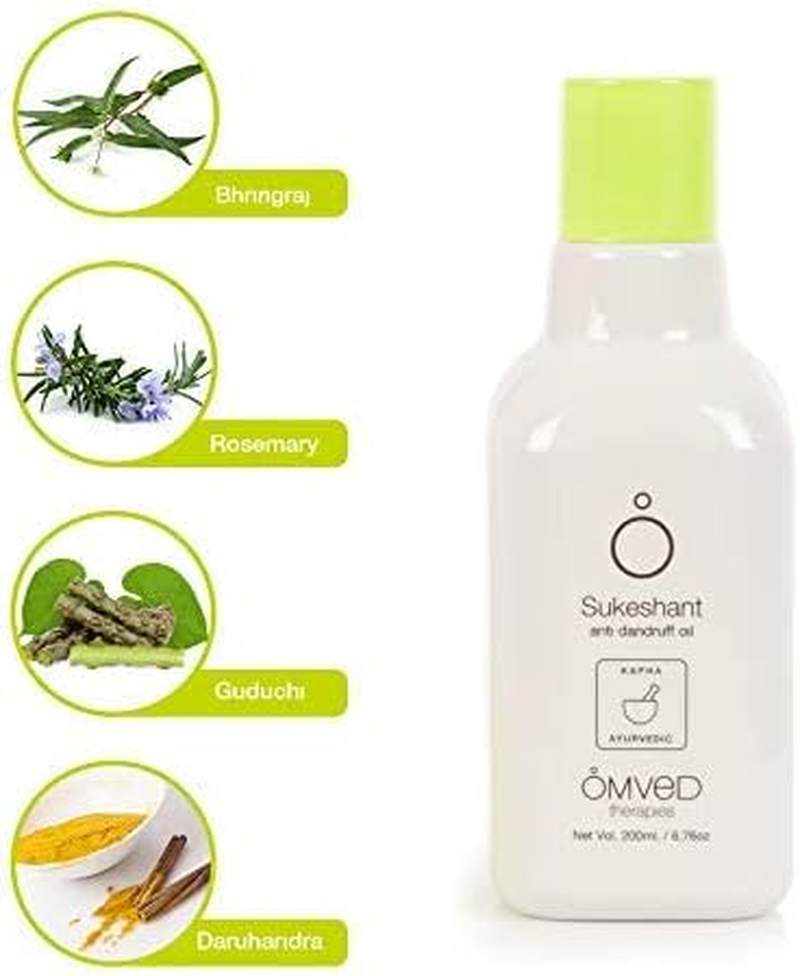 Omved Sukeshant anti Dandruff Vegan Ayurvedic Hair Oil, 200Ml image number 1