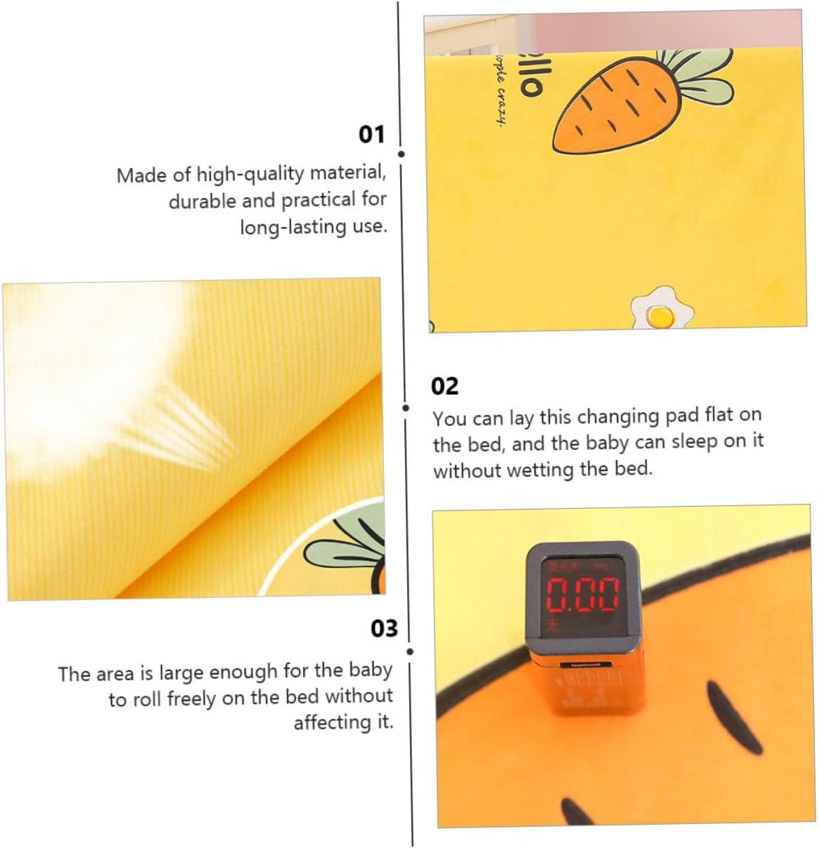 MERRYHAPY Washable Diaper Pad Reusable Change Mat for Diaper Change Pad Fast Absorption for Boys Girls Urinal Soft Cartoon Pattern image number 6