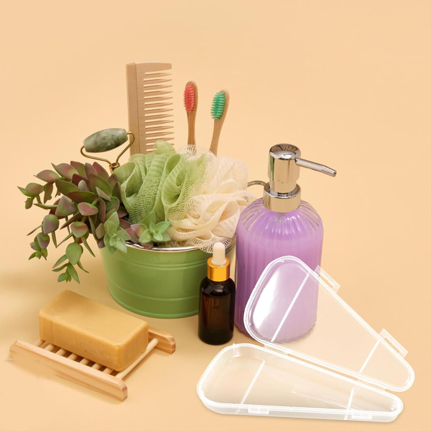 Zerodeko 5Pcs Versatile Pp Toothbrush Organizer Toothpaste Storage Box Travel Toothbrush Container Boys and Girls Keepsake Box Bathroom Organizer image number 1