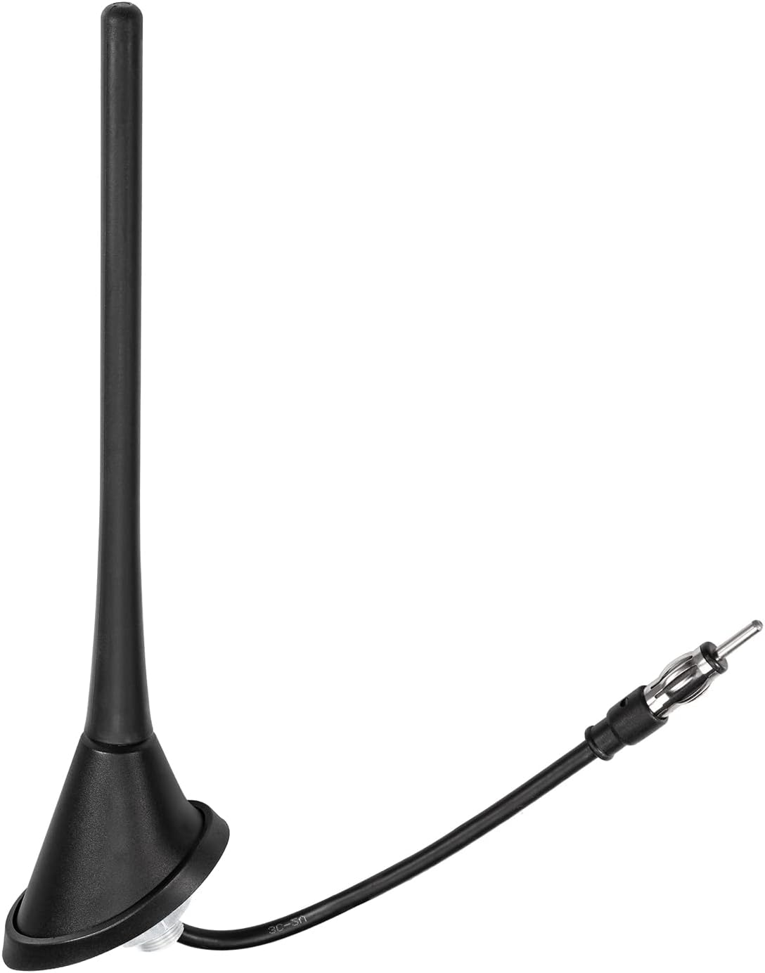 Eightwood Car Stereo AM FM Radio Antenna, Universal Roof Mount Antenna Replacement with Mount Base 16Ft Extension Cable for Vehicle Car Truck Stereo Receiver Head Unit FM HD Radio