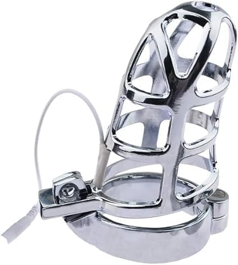 Vibrating Anal Plug Chastity Cage Chastity Lock Electric Shock Stainless Steel Male Metal Beginner Device Penis Ring Prevent Ere-Ction Couple Sex Toys SM for Male 50Mm image number 3