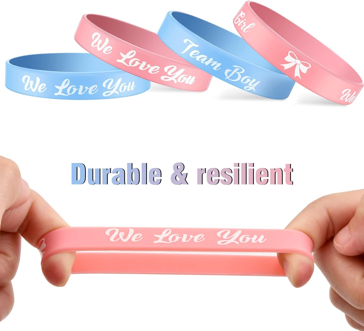 30Pcs Gender Reveal Bracelet Set,Gender Reveal Team Girl or Boy Bracelet,Team Boyteam Girl Silicone Bracelet,Team Boy or Girl Wristbandsbaby Shower Gender Reveal Party Supplies 20.2 X 1.2 Cm image number 1