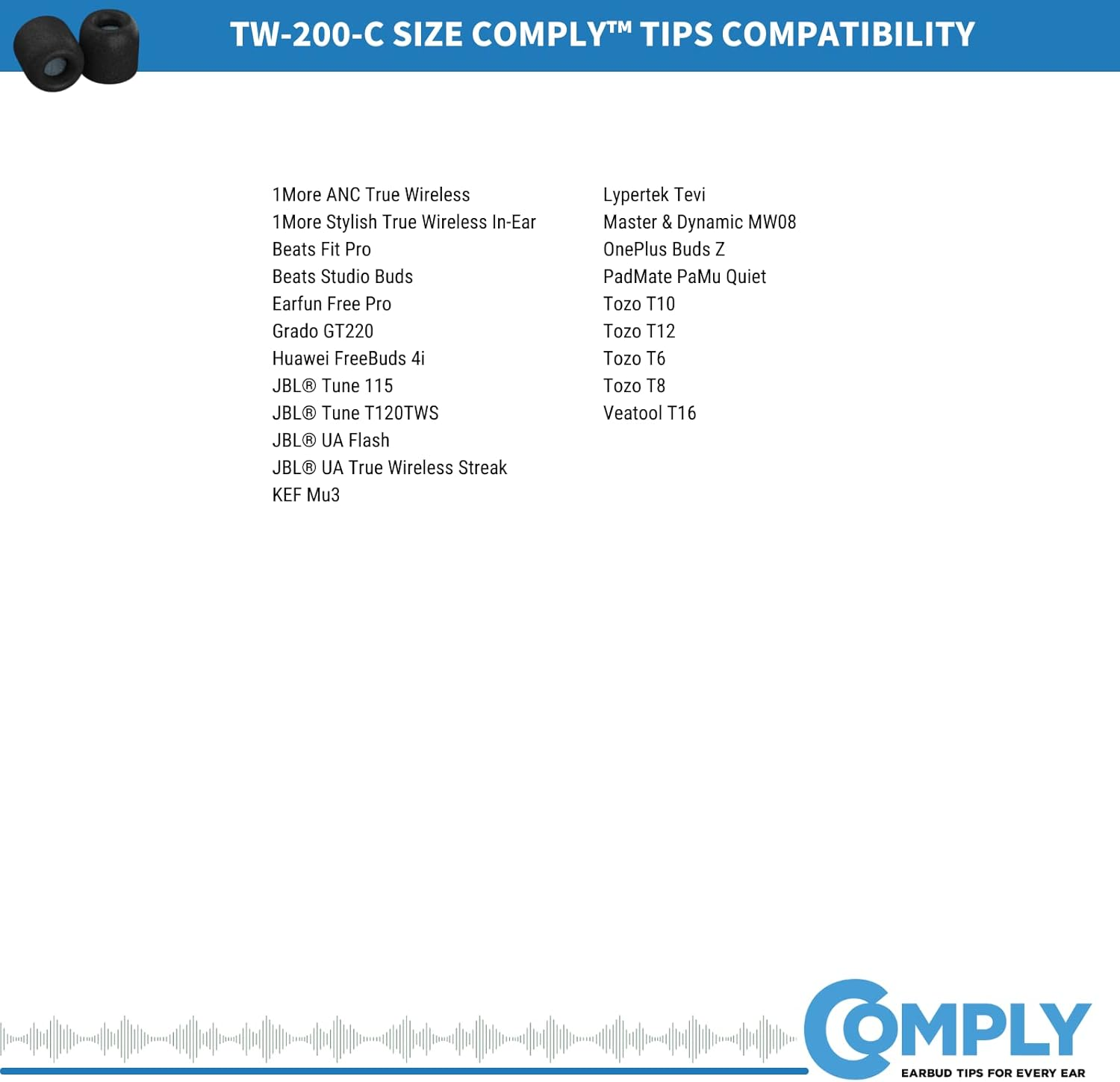Comply Truegrip Pro Memory Foam Replacement Ear Tips for Sony True Wireless Earphones WF-1000XM4, WF-1000XM3, WF-XB700 - Comfortable Memory Foam for a Secure Fit, Black (Assorted, 3 Pairs) image number 3