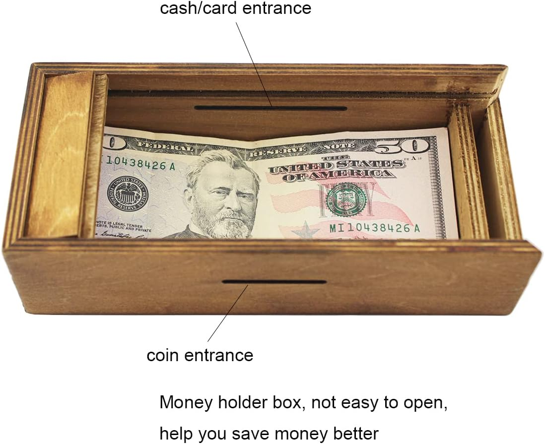 Wooden Puzzle Boxes with Hidden Compartments, Intelligent Thinking Sports Tasks for Children, Teenagers, Adults, Money Card Holder, Difficult Games, Wooden Puzzle Case for Secret Surprise Gifts image number 4