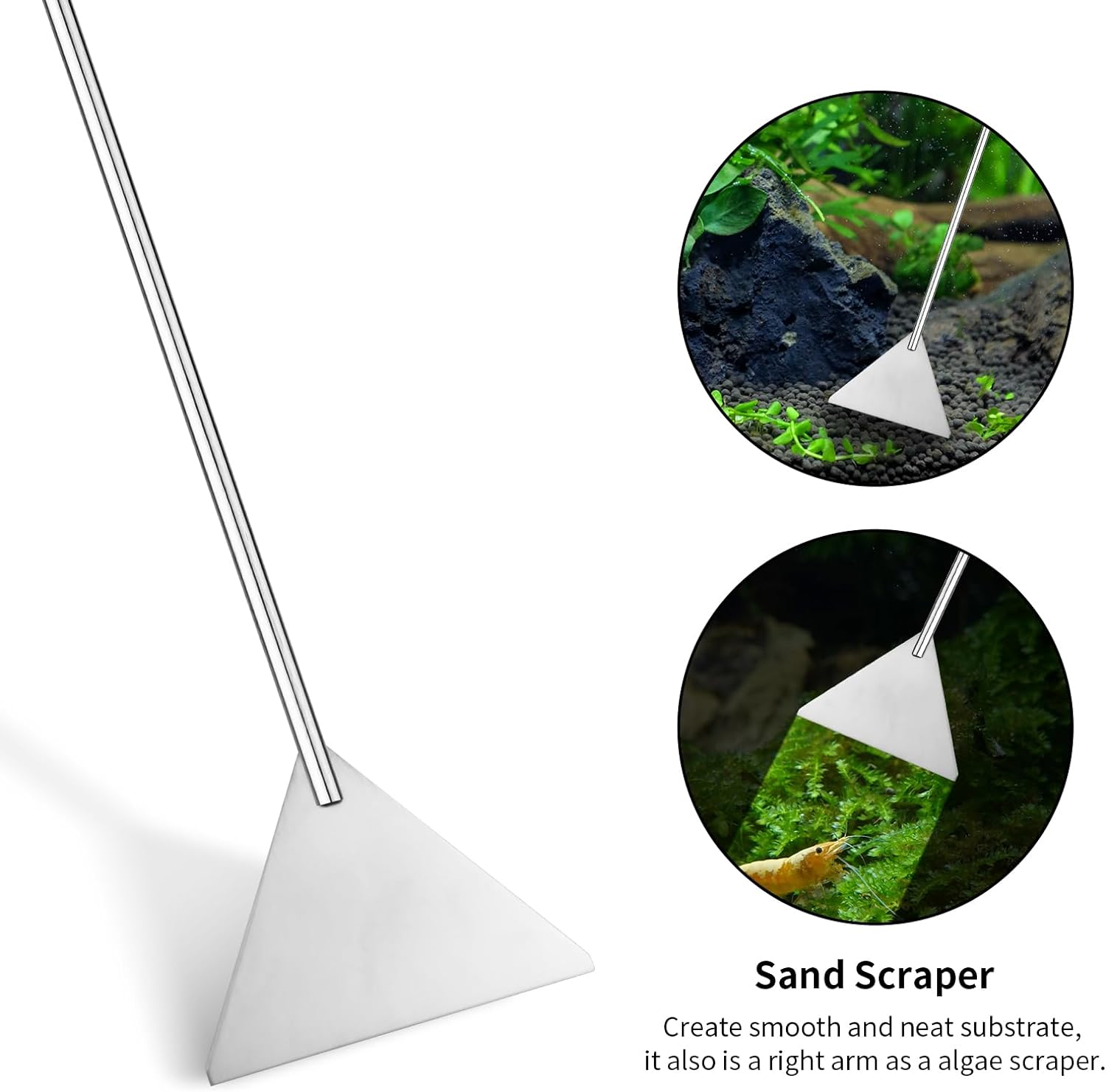 Ohtomber Aquascape Tools Aquarium Kit - 4PCS Terrarium Supplies Include Long Tweezers for Terrarium, Feeding Tongs, Aquarium Scissors, Algae Scraper for Fish Tank Cleaning Plant Trimming image number 6