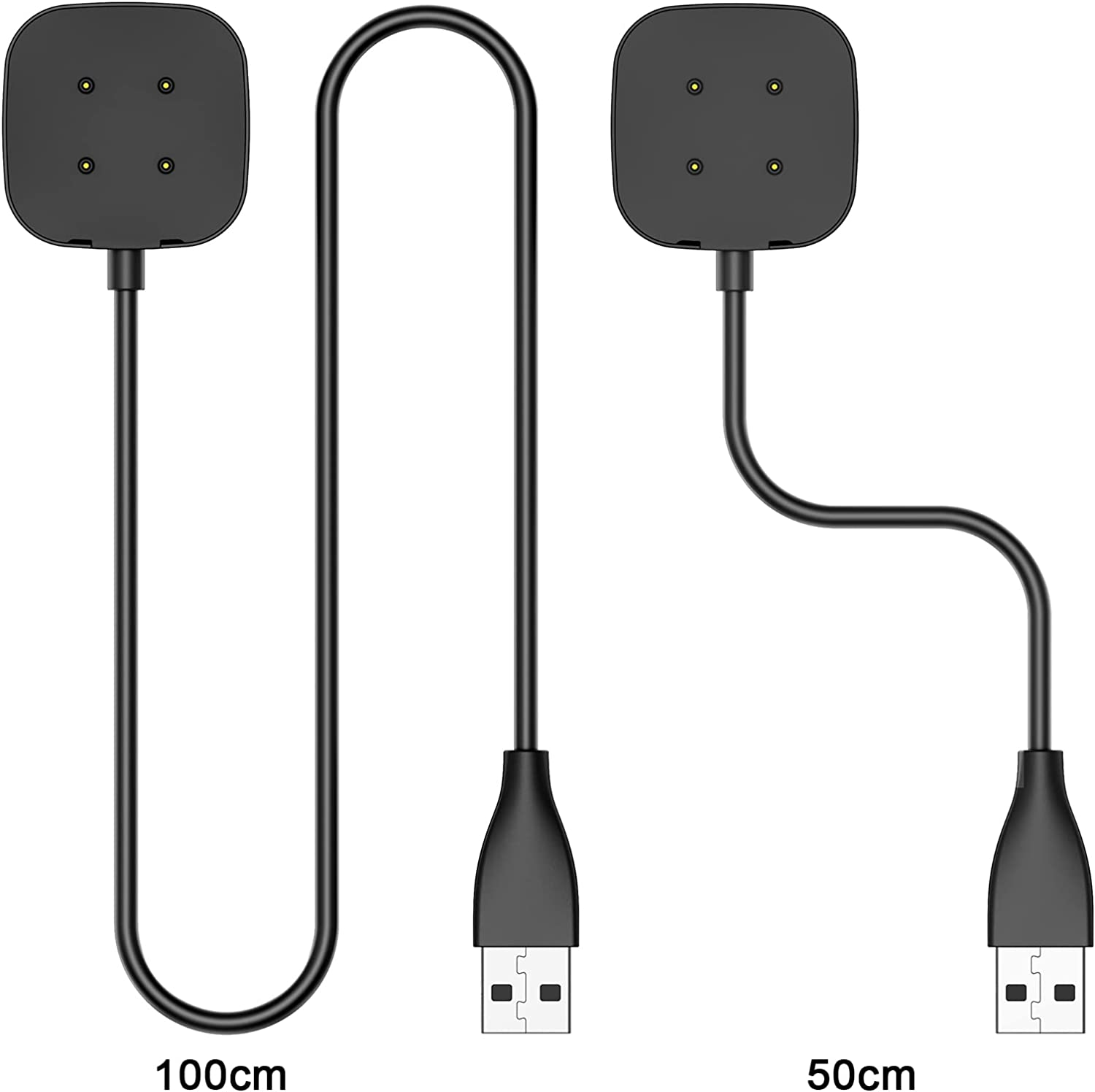 [2 Pack 1M+50CM] Magnetic Charger for Fitbit Versa 4 Chargers&Fitbit Versa 3 Chargers&Fitbit Sense 2 Chargers&Fitbit Sense Chargers, Replacement USB Charging Cable Dock for Fitbit Versa 4/3/Sense/2 image number 3
