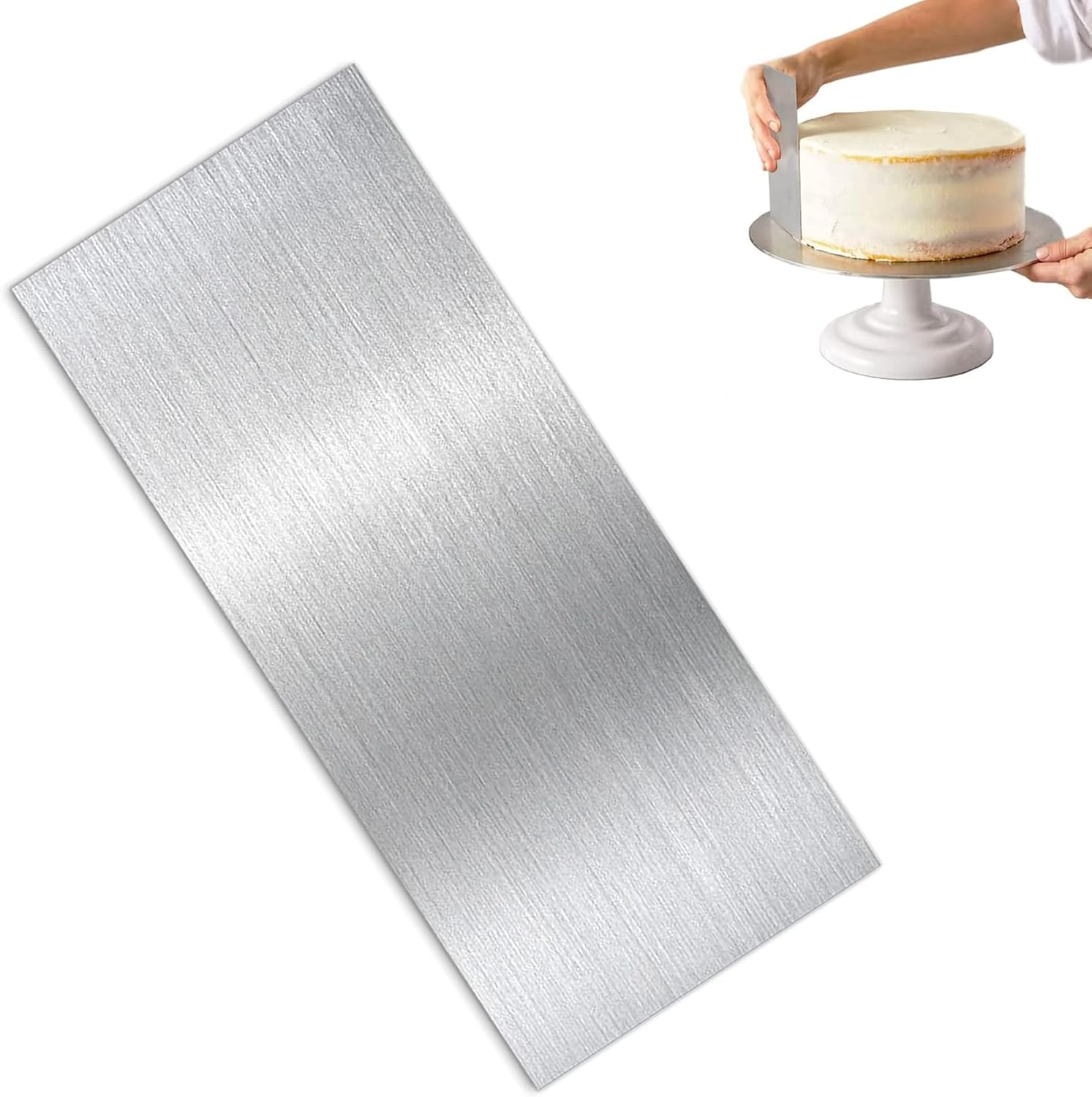 Stainless Steel Cake Scraper, 21.8 Cm Icing Smoother, Metal Leveler for Cake Decorating image number 3