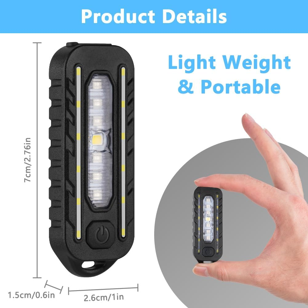 LED Clip Lamp, 5 Light Modes Running Light Small Headlamp Adjustable Headlamp USB Lamp IPX4 Waterproof Rechargeable Flashing Light with Red Light Lighting Effects for Jogging Camping image number 3