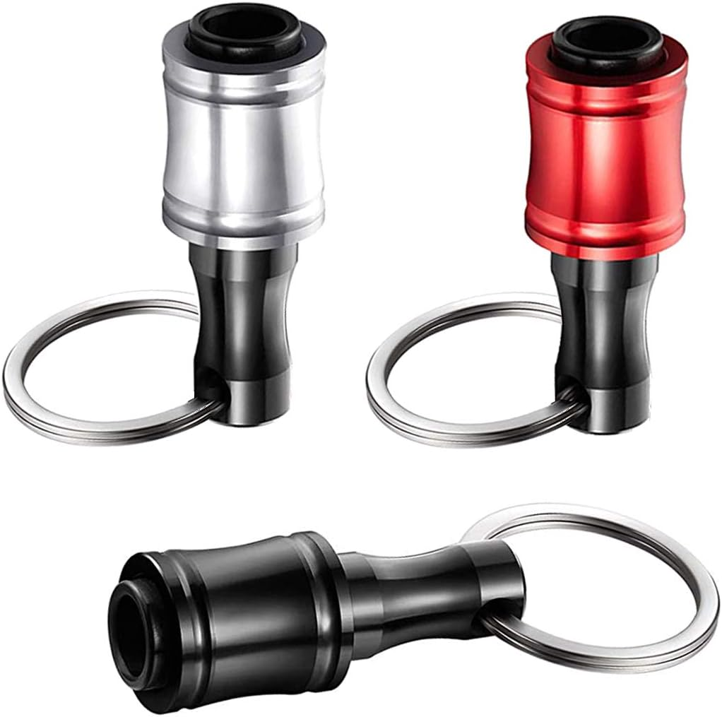 Saipe 6PCS Keychain Extension Bar Aluminum Alloy Screwdriver Bits Holder Set Portable Drill Screw Adapter Quick Release Extension Bar for 1/4Inch Hex Shank