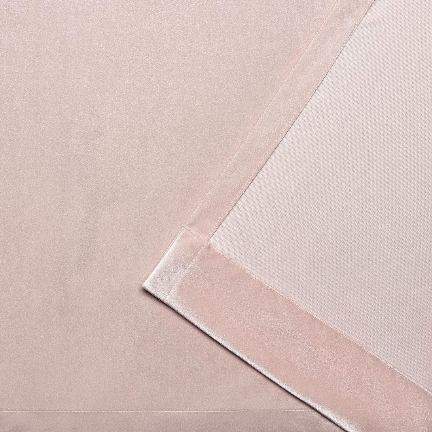 Exclusive Home Velvet Heavyweight Light Filtering Hidden Tab Top Curtain Panel Pair, 52"X96", Blush image number 2