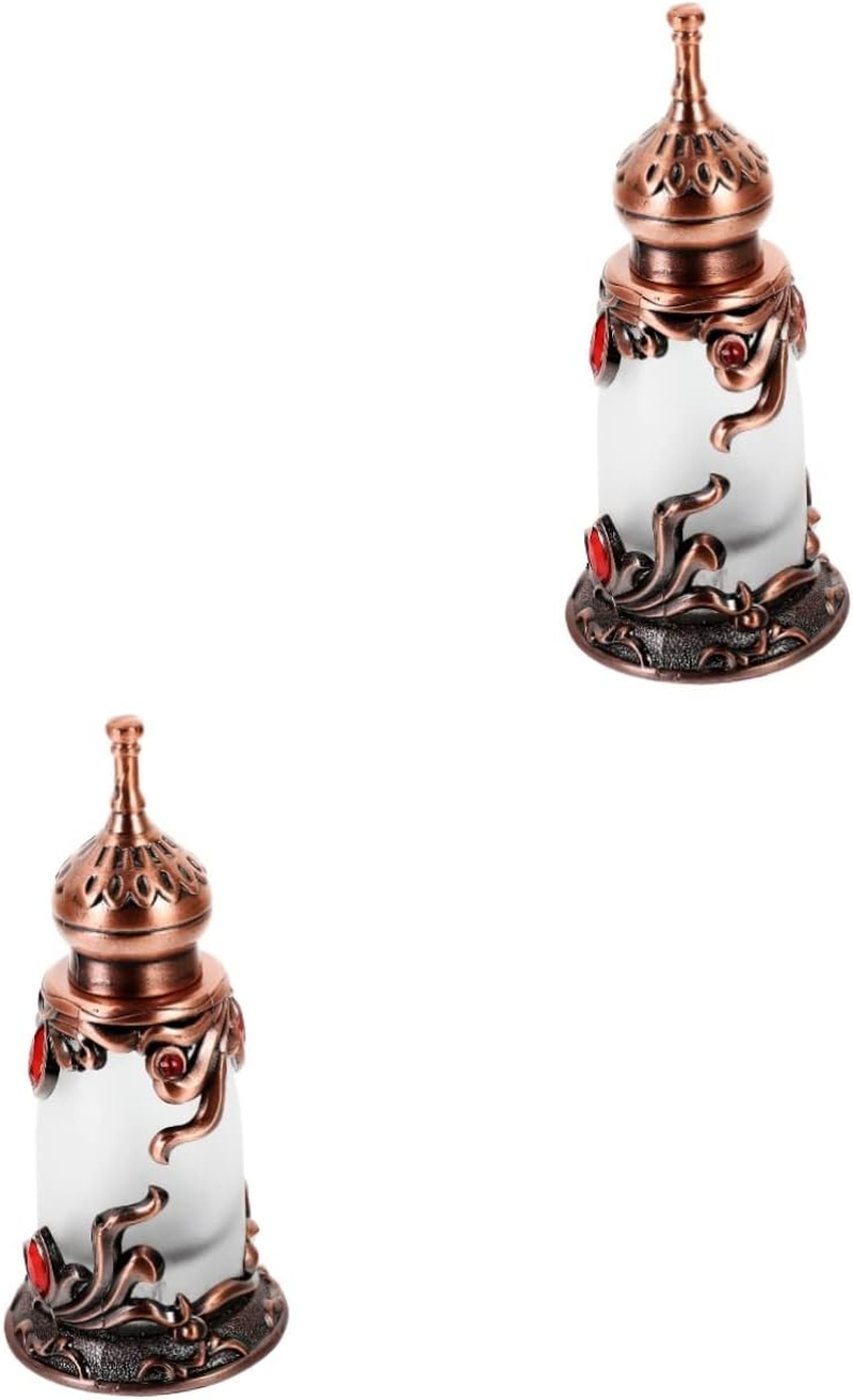 Perfume Bottle Essential Oil Bottle Vintage Decor Metal Decor Retro Decor Portable Perfume Bottle Metal Trim Decorative Bottle for Perfume Alloy Old Fashioned Container