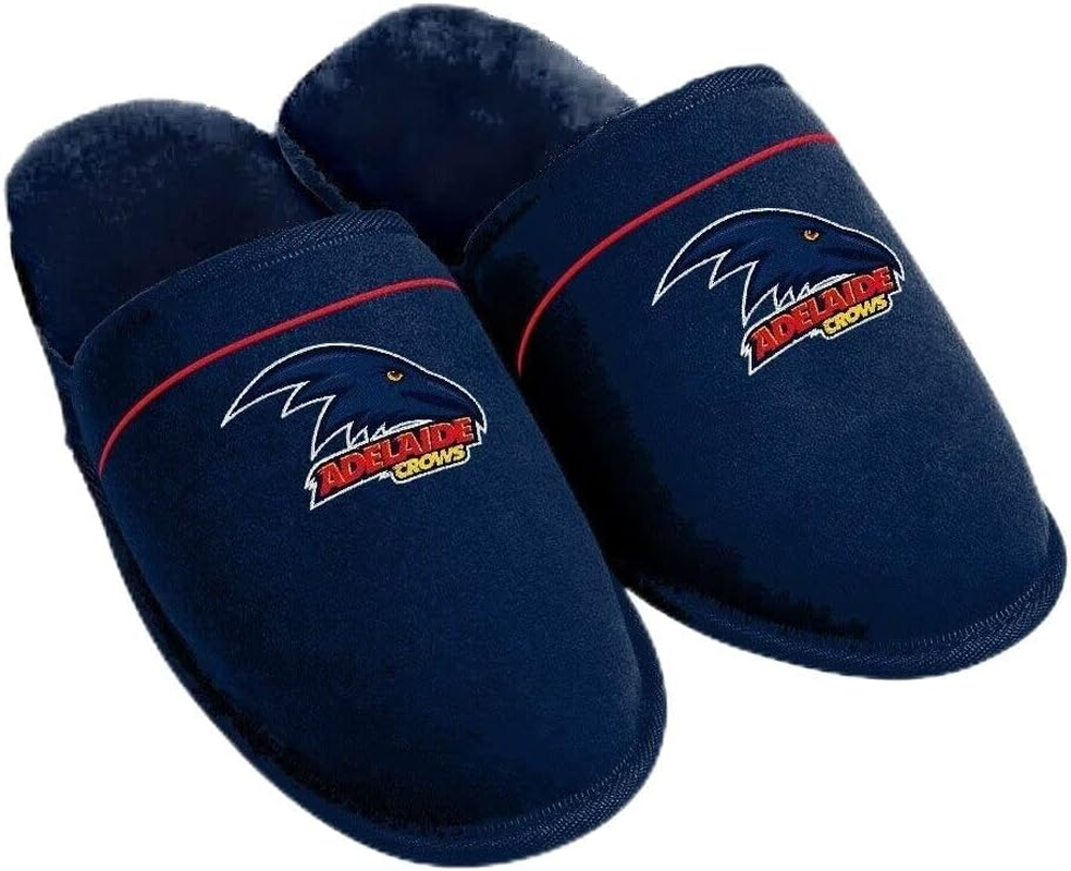 AFL Supporter Slippers - Adelaide Crows - Mens Size - Fluffy Winter Shoes image number 1