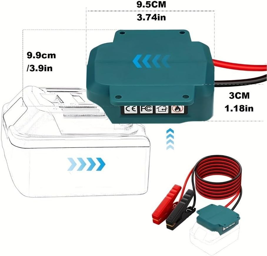 Jumper Adapter for Makita 18V Battery Jumper Starter Automotive Booster Cables 6FT 12AWG Jumper Cable Car Battery Charger for Car Riding Mower Motorcycle (Battery Not Included) image number 6