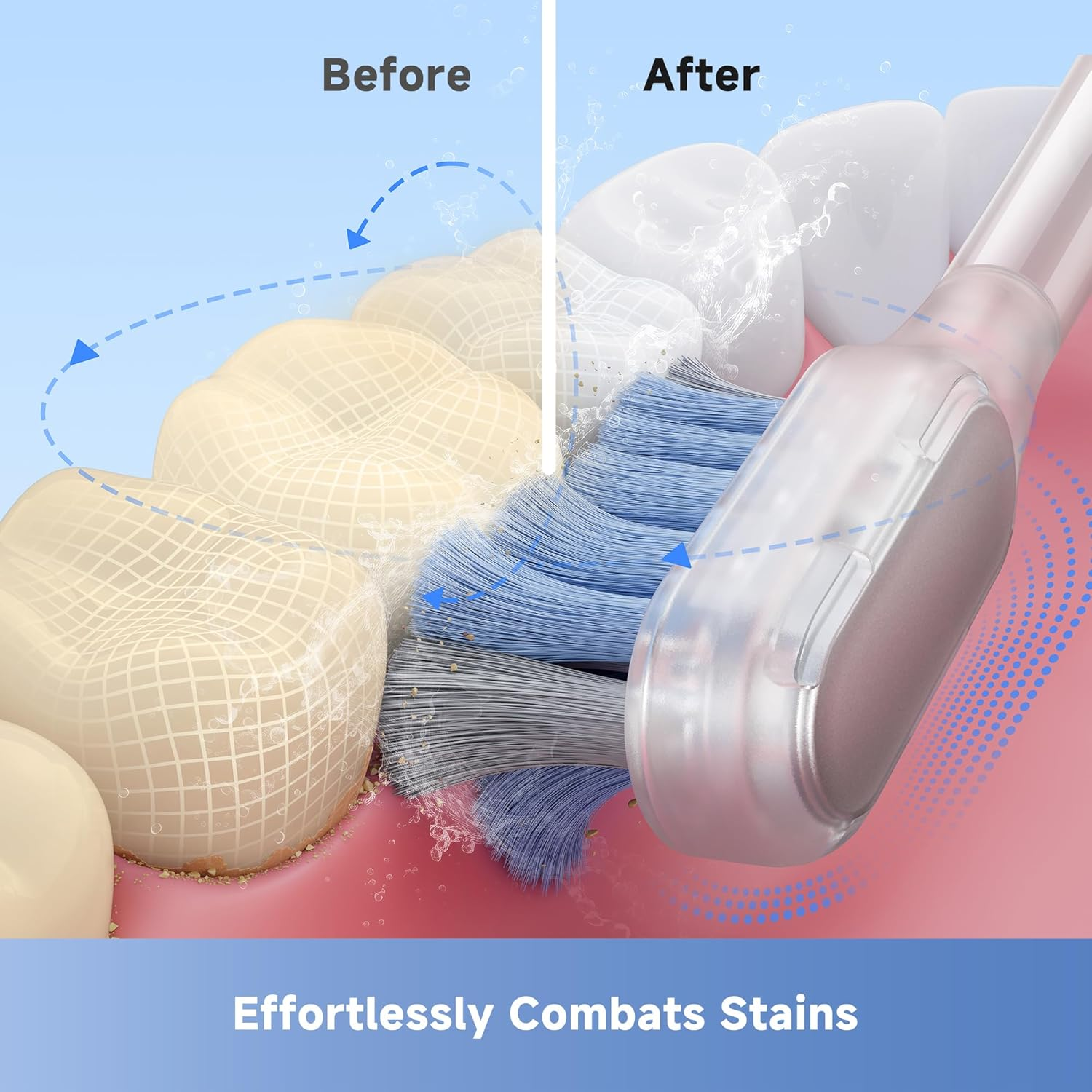 MOVA Fresh Pro 3Dclean Electric Toothbrush with AI Pressure Sensing, 30-Day Battery, 2 Brush Heads and Travel Case, Bluetooth App, Whitening & Sensitive Care, Wireless Charging, Stain-Resistant Design, Matte Silver image number 5