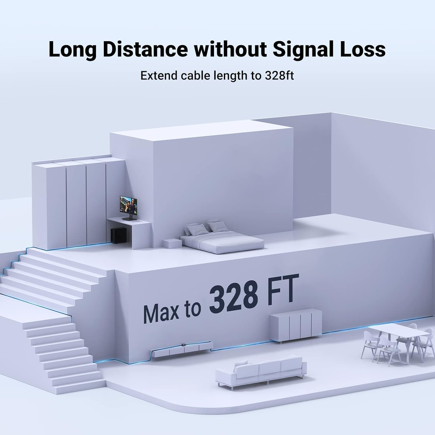 UGREEN Ethernet Extender 10Gbps High Speed RJ45 Coupler Aluminum LAN Connector Shielded POE Internet Network Cable Joiner Female to Female Space Grey (1 Pack) image number 5