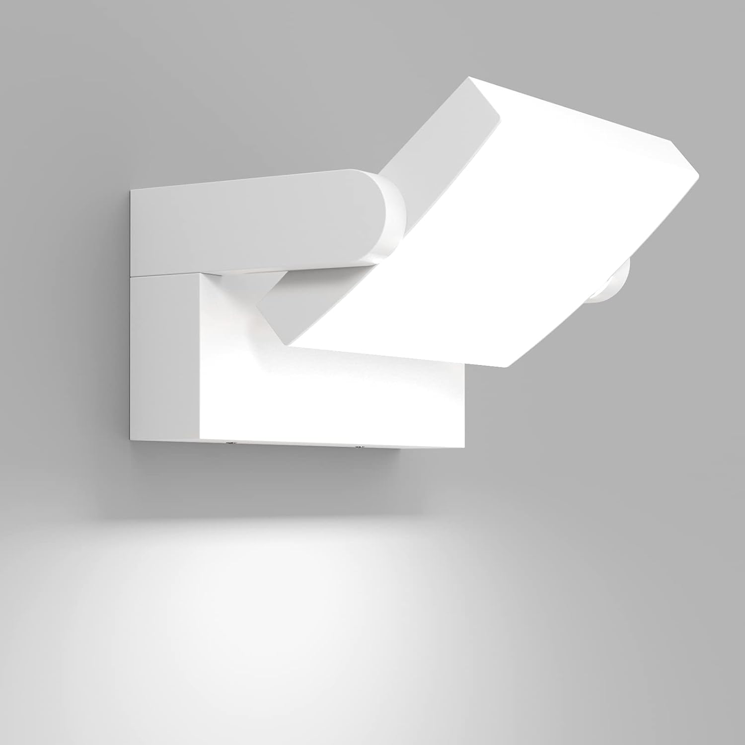 Klighten 24W LED Wall Light Outdoor Indoor Waterproof IP65 Wall Lamp Modern Aluminum outside Wall Light with Swiveling LED Panel for Entrance Garden Corridor, White, Cold White 5700K-6000K image number 1