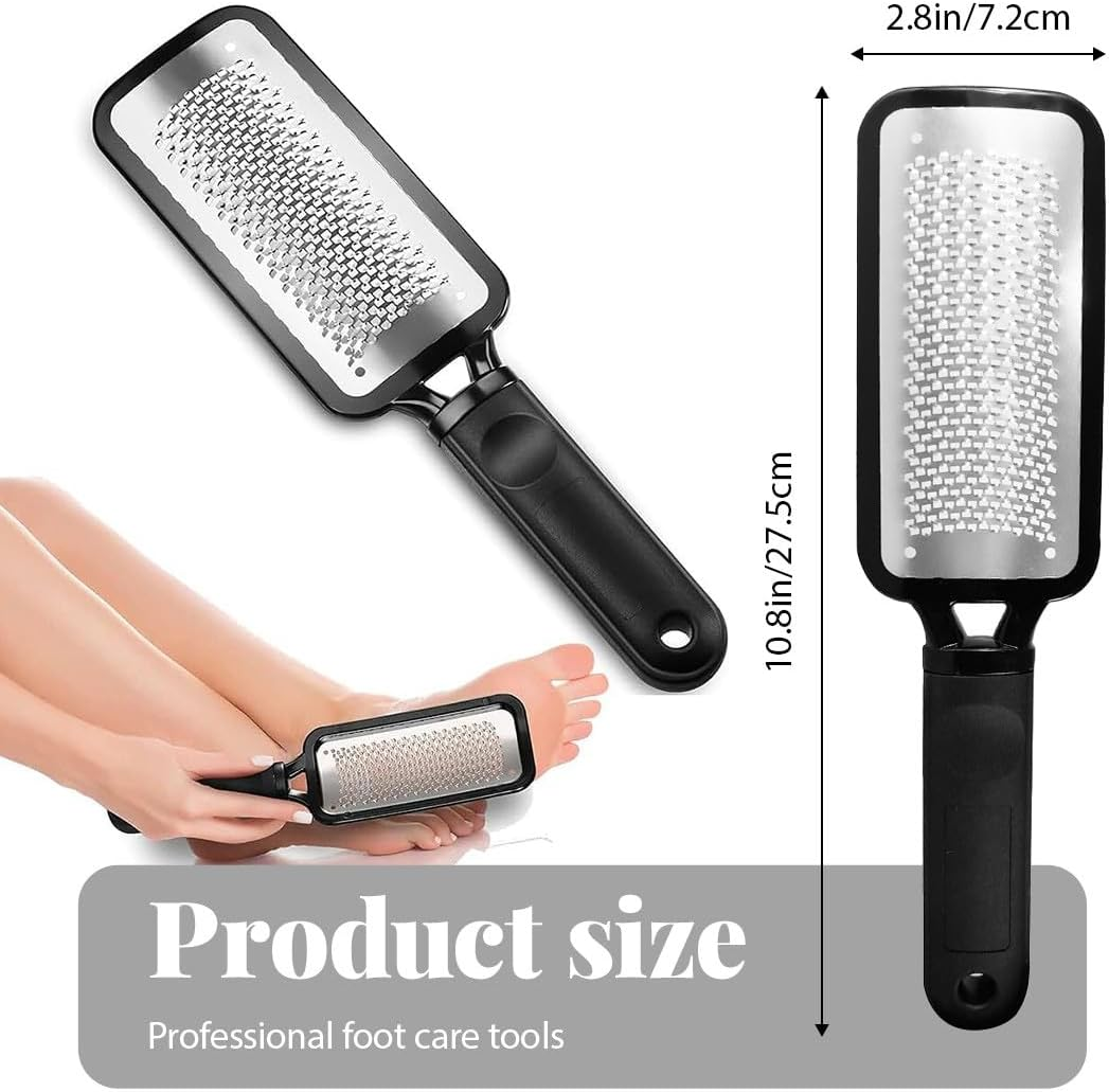 JYNXOR 1 X Callus Remover Stainless Steel Double-Sided (Coarse, Fine) for Foot Care, Callus Rasp, Manual Pedicure Callus File for Callus Removal, Soft, Quick, Easy to Clean