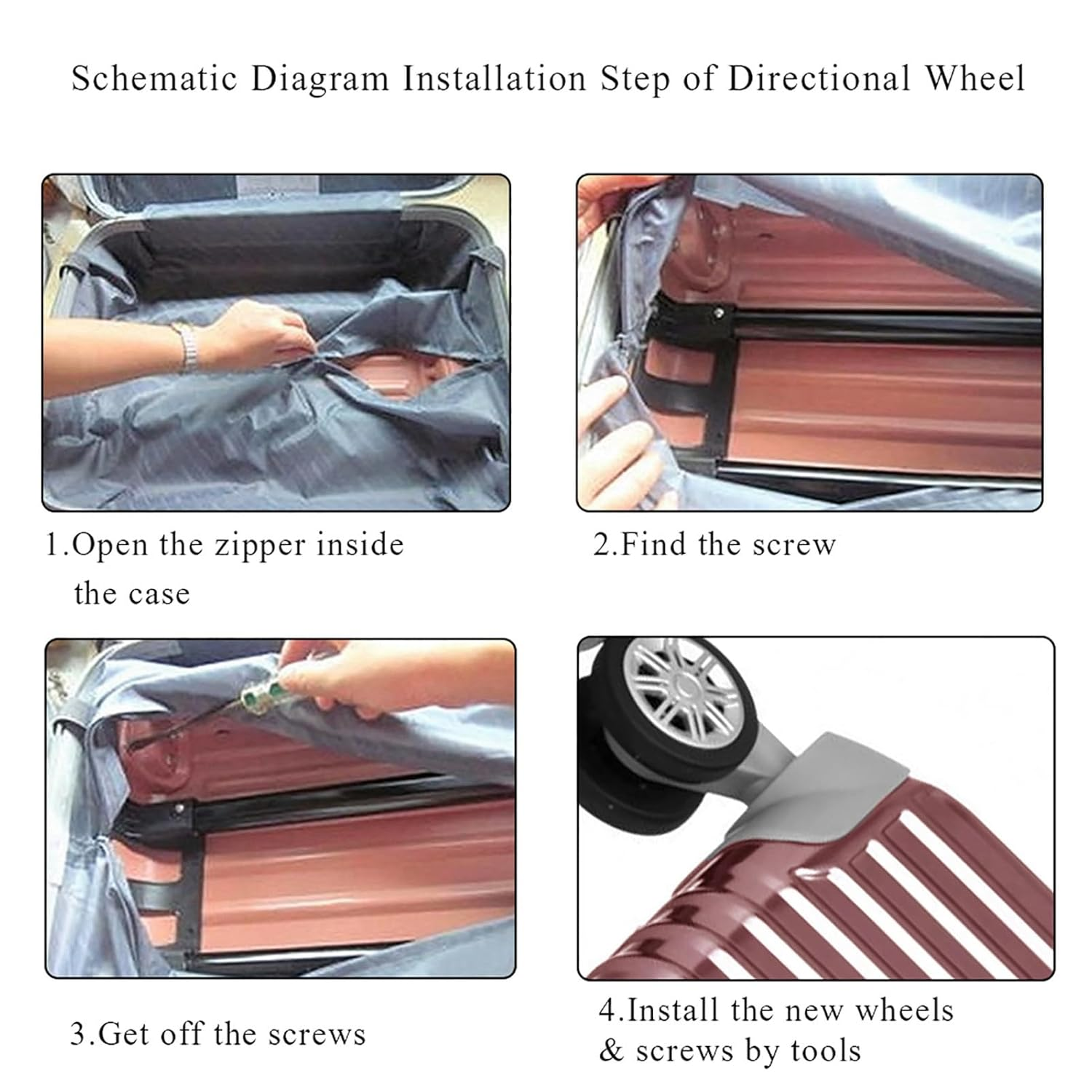 KOSDFOGE Luggage Suitcase Wheels,Swivel Wheel Replacement Luggage Travel Suitcase Wheels Plastic for Luggage Kits Pack image number 1