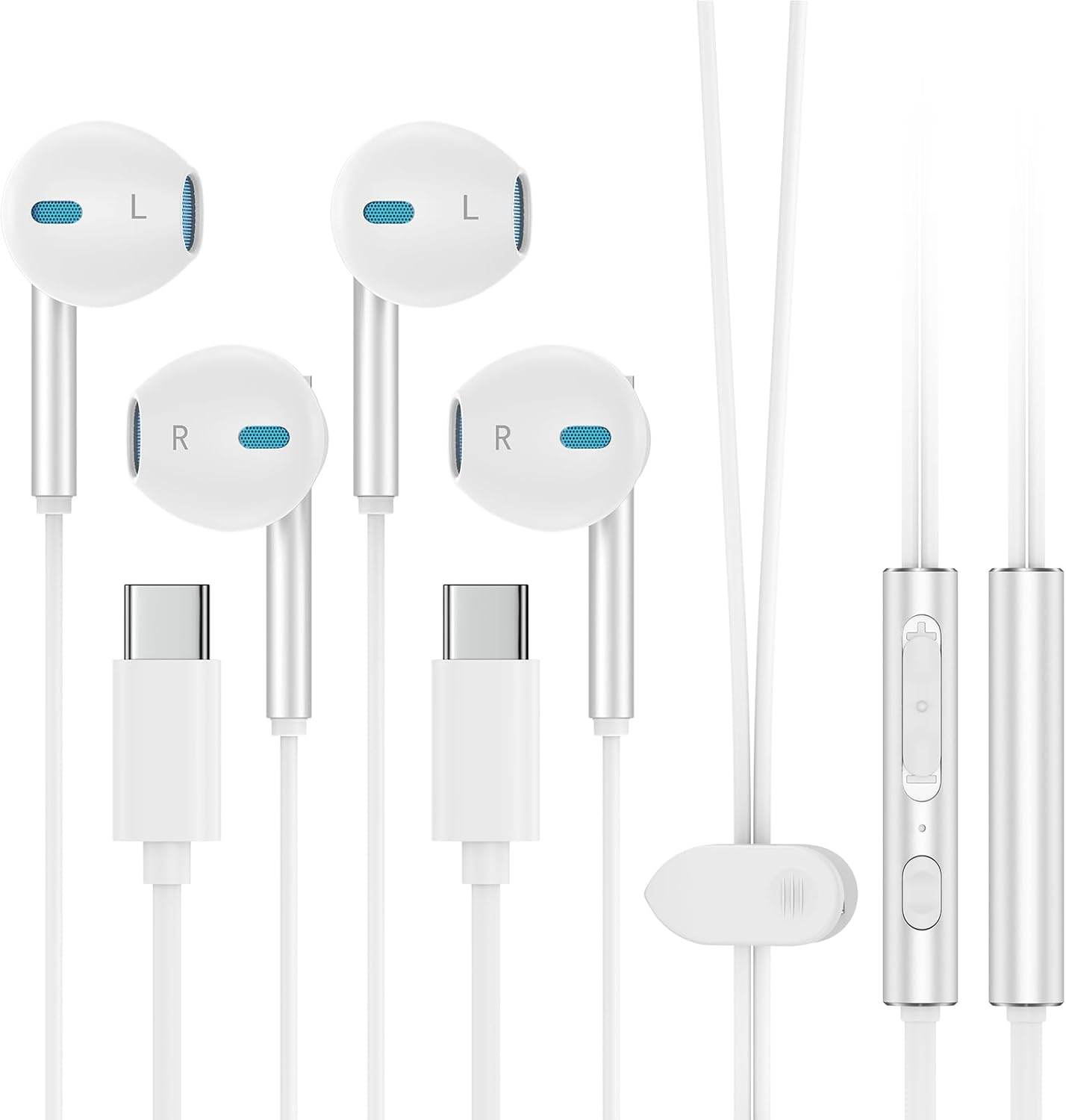 USB C Headphones Wired Earbuds for Iphone 16E/16 Pro Max/16 Pro/16 Plus/16/15,Android Type C Hifi Stereo Earphones Wired with Mic & Volume Control for Samsung Galaxy S25 Edge/S24 Fe,Google Pixel 9/8/7 image number 3