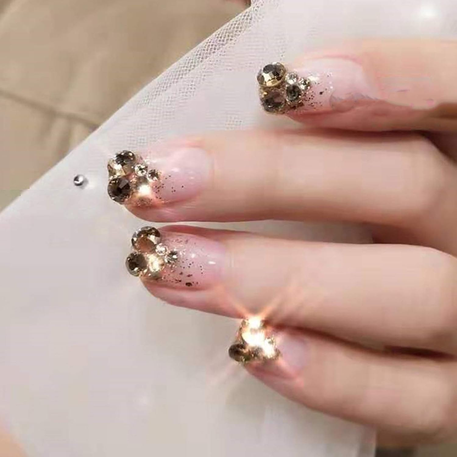 1 Box Nail Art Rhinestone Flat-Back Rhinestone Super DIY Champagne Flash Nail Decoration Square Crystal image number 5