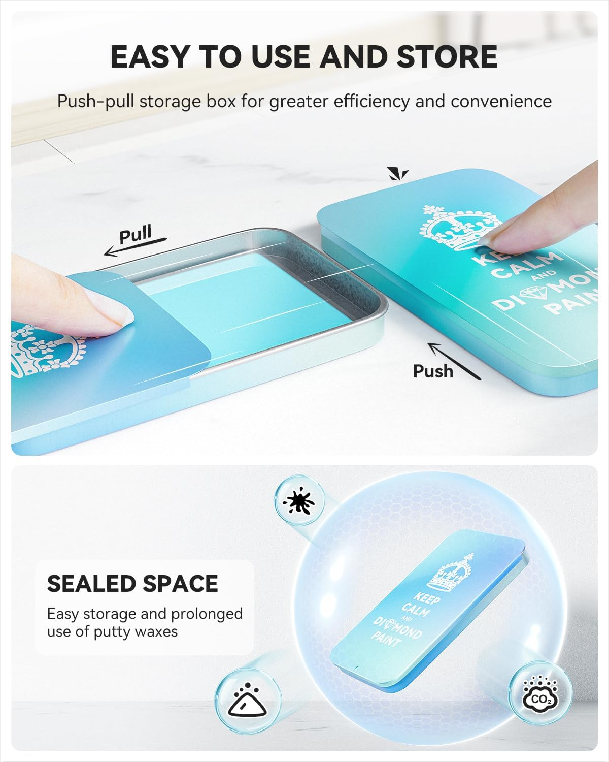 ARTDOT Enduring Stickiness Putty Wax for Diamond Art Kits for Adults,Strong Stickiness Clay Glue with Slide Storage Box for Diamond Painting Accessories and Tools