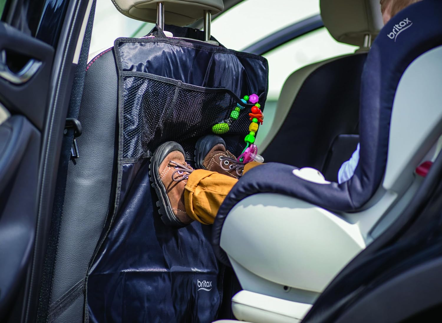 Britax Kick Mat Seat Protector, 2 Pack, Full Coverage Water Resistant Back with Mesh Organiser Pockets, (39569) image number 1