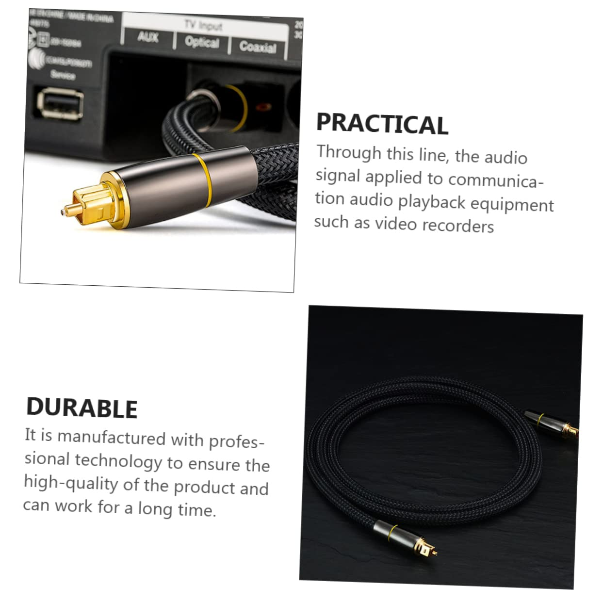 ARTIBETTER Optical Fiber Audio Cable for Car Audio Male to Male Connection for Home Theater Systems