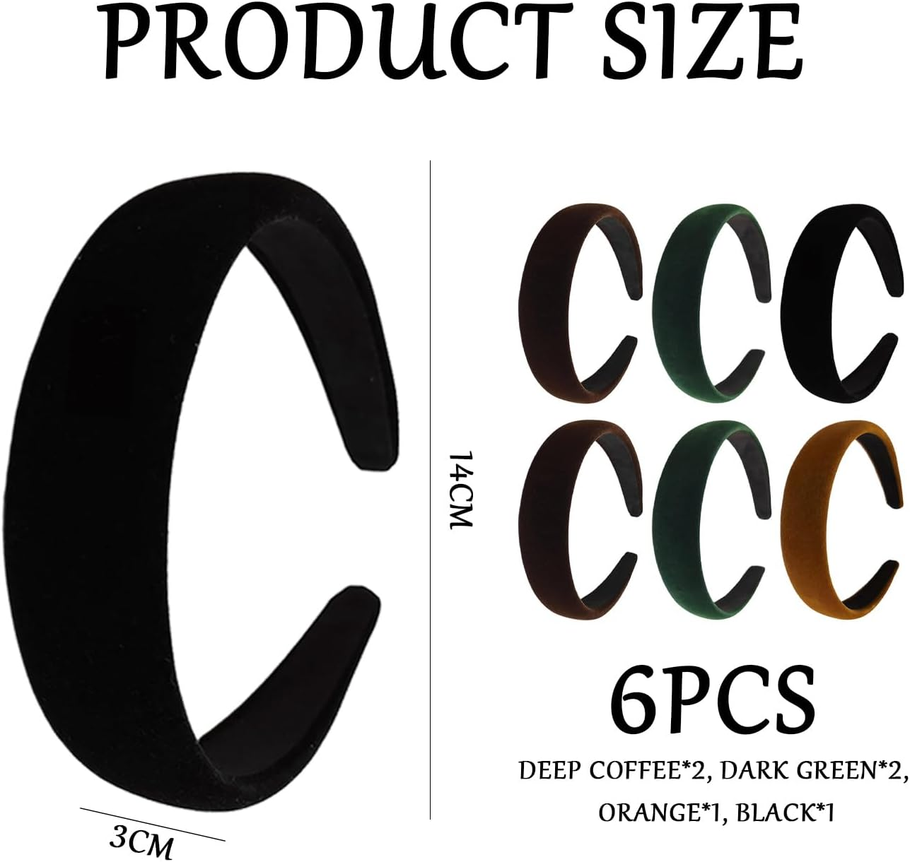 Pack of 6 Wide Edge Headbands, Retro Simple Headbands, Slip-Resistant Headbands, Hairstyle Accessories, Women'S Accessories for Women image number 2