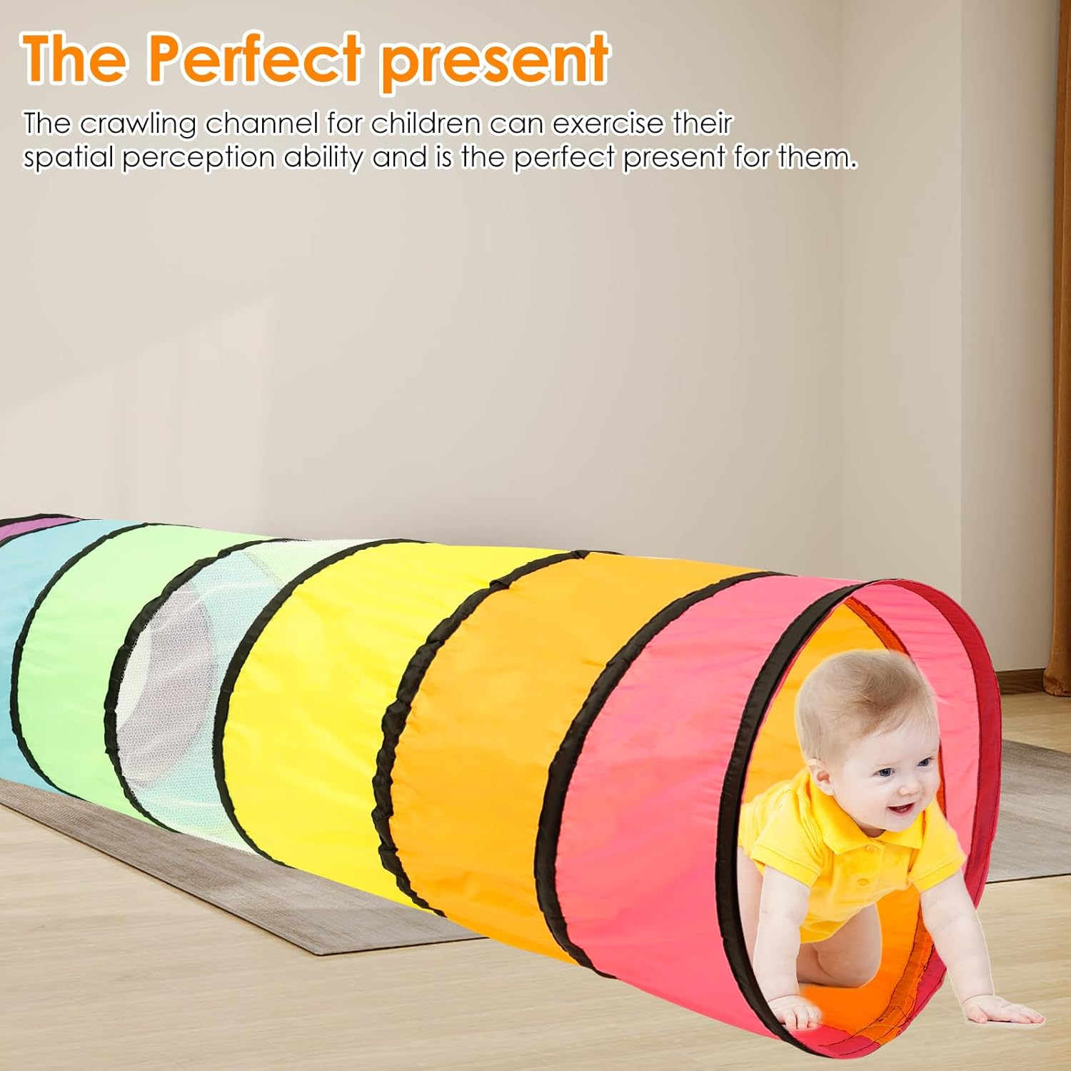 Kids Play Tunnel for Toddlers, Pop up Crawl through Tunnel Play Tent for Baby Infant Children or Pet, with Breathable Mesh Collapsible, Indoor Outdoor image number 2