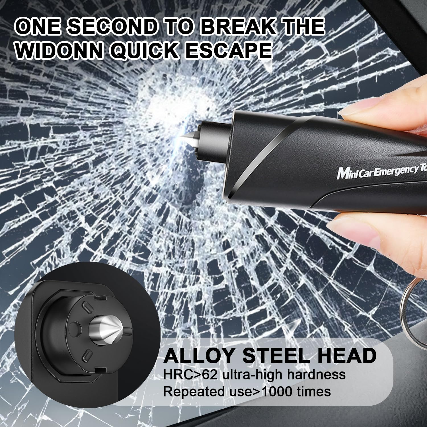 Car Escape Rescue Tool,4 Pack Car Window Breaker and Seat Belt Cutter,Emergency Key Chain Car Escape Tool,With Glass Breaker Seat Belt Cutter