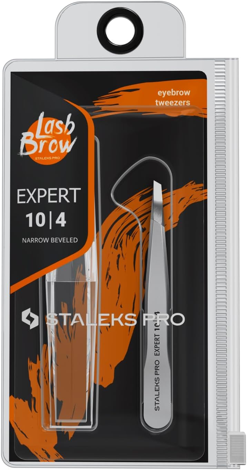 STALEKS PRO Tweezers for Eyebrow - - Type 4 - Surgical Stainless Steel - Slant Tip Tweezer - Durability - Precision - Handmade - for Experts - and Professionals. image number 3