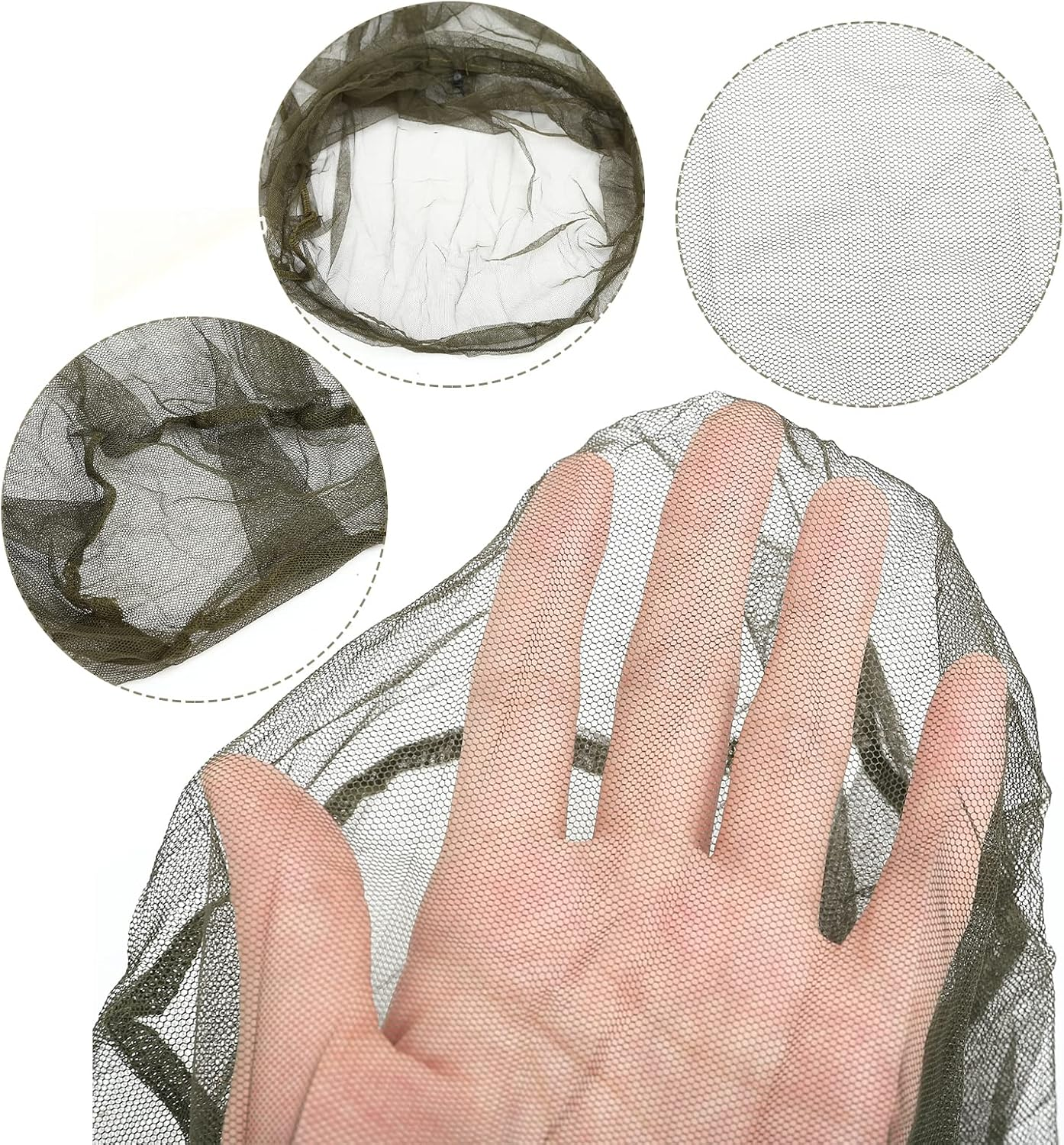 GWHOLE 2 Pack Mosquito Head Net Protector Face Neck Protection Hat Protector for Outdoor Fishing, Hiking, Beekeeping and Gardening image number 5