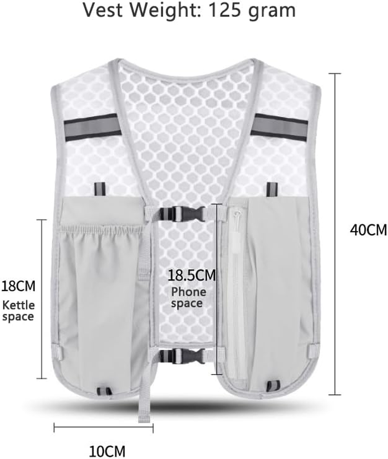 Running Hydration Vest with 500Ml Soft Flask, Waterproof Phone Pocket, Lightweight Hydration Pack, Adjustable No-Bounce Straps for Trail Running, Marathon, Cycling image number 6