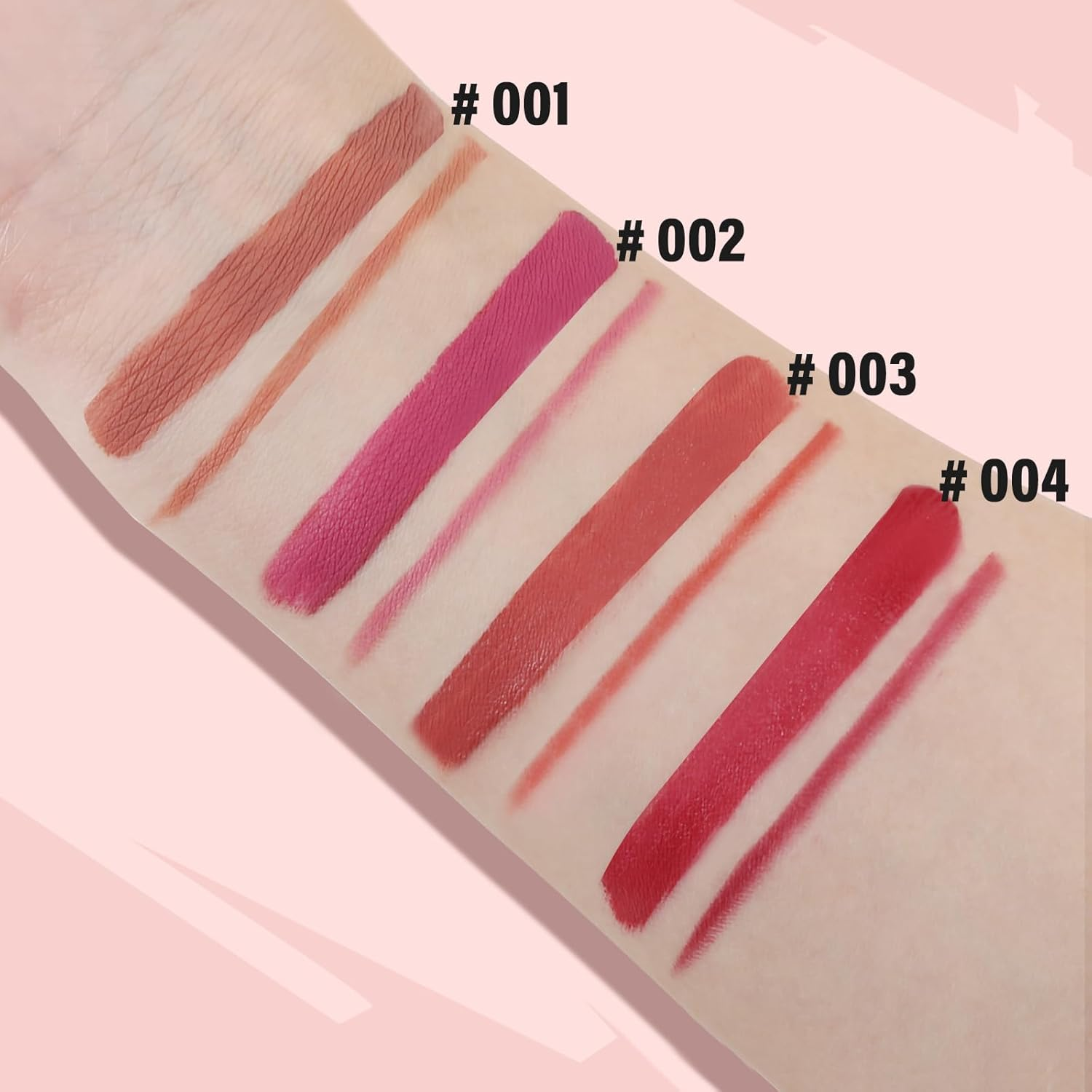 2Pcs Matte Liquid Lipstick and Lip Liner Set,Waterproof Lipstick Shades Set Lip Stain,Long Lasting,Nude Brown Lip Gloss Lip Liner Pencil image number 3