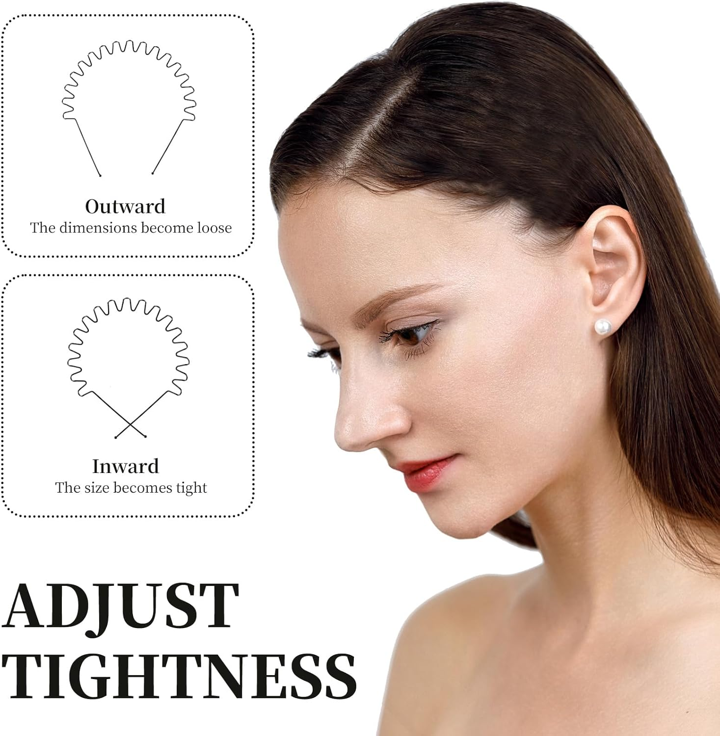 Metal Hair Band 9 Pcs, Unisex Black Headband, Adjustable Wavy Headband & Squiggle Headband, Non Slip Metal Head Band for Sports, Washing Face & Daily Wear, Hair Accessories and Gym Accessories for Men image number 4